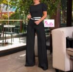 Ensemble pantalon bas large & top - noir – Image 3