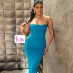 Robe moulante - bleue