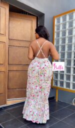 Robe dos croisé - motif fleurette – Image 2