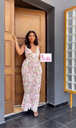 Robe dos croisé - motif fleurette – Image 3