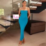 Robe moulante - bleue – Image 2