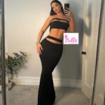 Ensemble jupe avec bustier - noir – Image 4