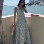 Robe maxi - bleu blanc – Image 4