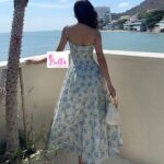 Robe maxi - bleu blanc – Image 2