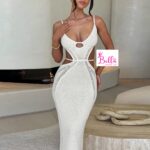 Robe cut out en tricot - blanche