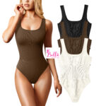 Bodysuit débardeur côtelé et gainant - marron – Image 2