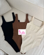 Bodysuit débardeur côtelé et gainant - marron – Image 4