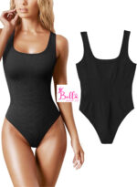 Bodysuit débardeur côtelé et gainant - noir – Image 6