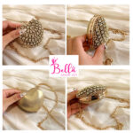 Micro sac de soirée avec des strass- doré – Image 3