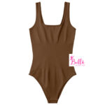 Bodysuit débardeur côtelé et gainant - marron – Image 3
