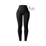 Legging taille haute côtelé et gainant - noir