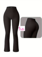 Legging bas large côtelé et gainant - noir – Image 2