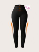 Legging taille haute côtelé et gainant - noir – Image 3