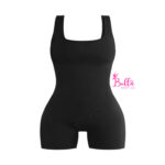 Combi short débardeur côtelé et gainant - noir – Image 4