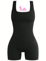 Combi short côtelé dos nu et gainant - noir – Image 3