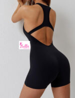 Combi short côtelé dos nu et gainant - noir – Image 2