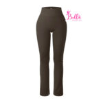 Legging taille haute côtelé et gainant - taupe