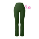 Legging taille haute côtelé et gainant - vert