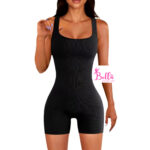 Combi short débardeur côtelé et gainant - noir – Image 2