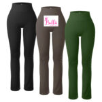 Legging taille haute côtelé et gainant - vert – Image 2