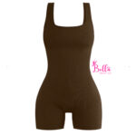 Combi short côtelé dos nu et gainant - marron – Image 5