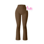 Legging bas large côtelé et gainant - marron
