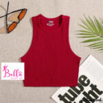 Crop top débardeur - rouge bordeaux