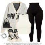 Legging taille haute côtelé et gainant - noir – Image 10