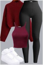 Legging taille haute côtelé et gainant - noir – Image 11