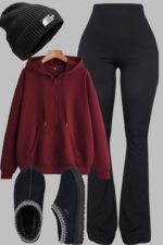Legging bas large côtelé et gainant - noir – Image 5