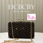 sac de soirée avec des strass - doré noir