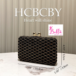 sac de soirée avec des strass - doré noir – Image 3