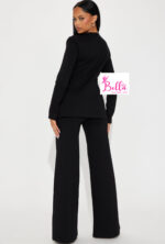 Ensemble pantalon bas large et veste - noir – Image 3
