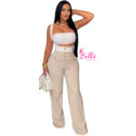 Ensemble pantalon avec bustier - beige – Image 5