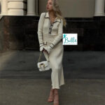 Robe pull bicolore - Blanche – Image 2