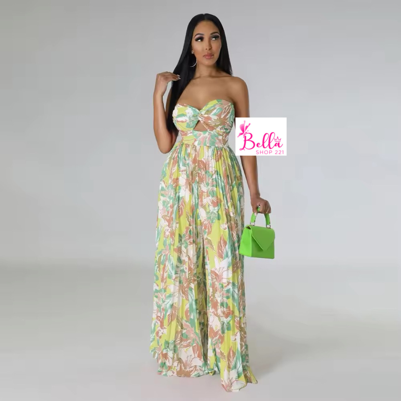 399E0B22-A412-43DE-BC9C-72FEB19C0A78 Combinaison bustier & plissée - multicolore – Image 1