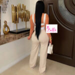 Ensemble pantalon avec bustier - beige – Image 2
