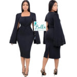Robe moulante  midi - noire