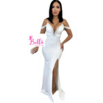 Robe de soirée avec strass - blanche – Image 2