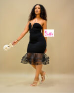 Robe bustier moulante - noire – Image 3