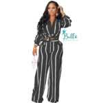 Ensemble pantalon avec rayures - noir – Image 2