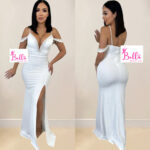 Robe de soirée avec strass - blanche