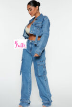 Pantalon en jean cargo – Image 2