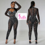 Luxury jumpsuit avec strass - noir – Image 2