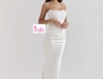 Robe de soirée 3/4 en soie léger - Blanche – Image 3