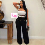 Ensemble pantalon avec bustier - noir