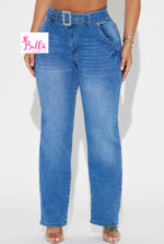 Pantalon en jean avec ceinture – Image 2