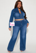 Pantalon en jean avec jambe large et taille destroy – Image 4