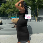 Robe débardeur moulante - noire – Image 3