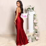 Robe de soirée 1 manche - rouge – Image 3